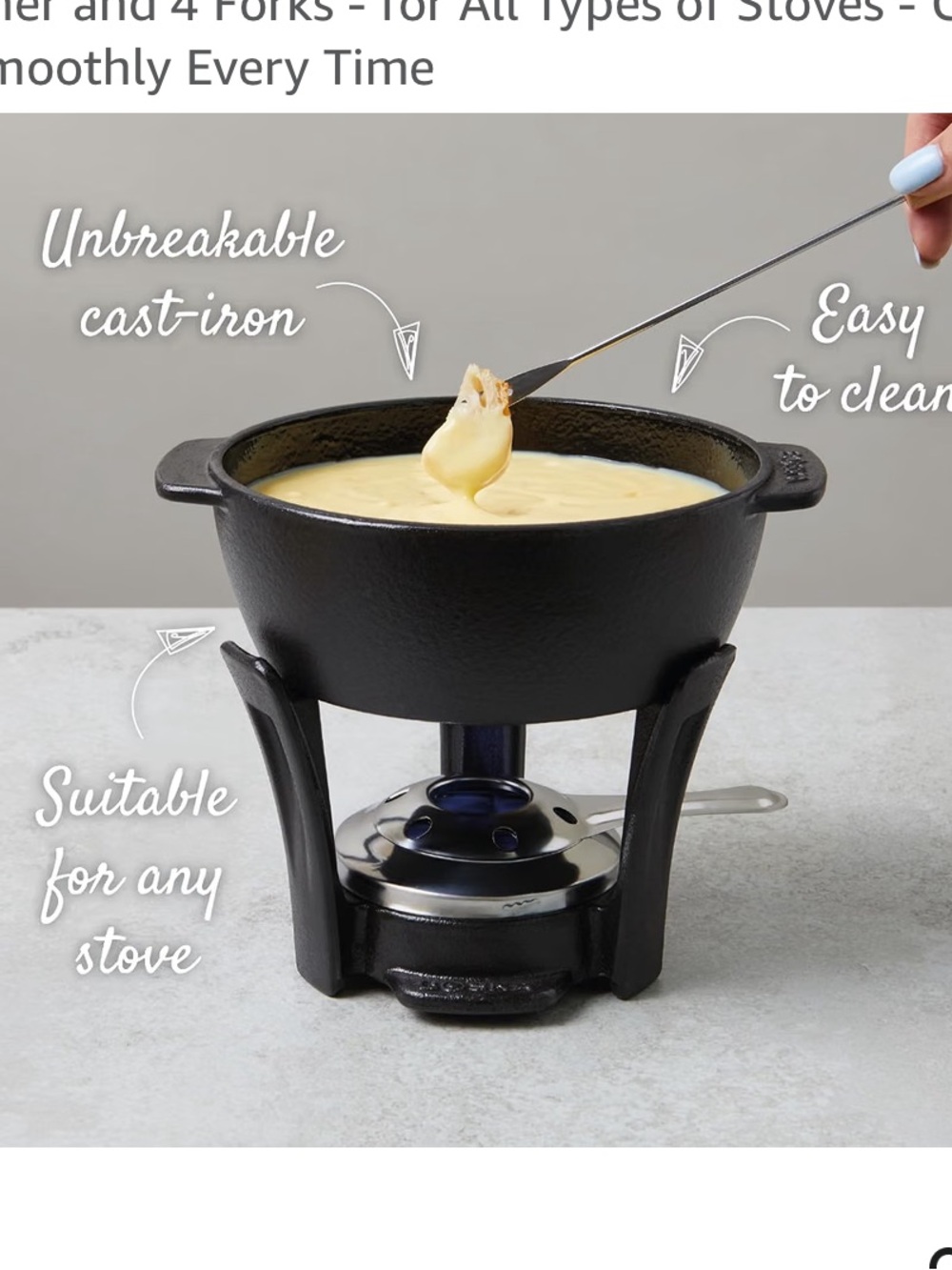 Boska Black Cast Iron Fondue Pot – Durable Party Pro Set